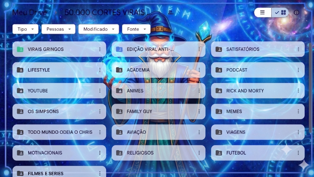 Catálogo do Universo Mister Cuts no Google Drive com pastas por nicho